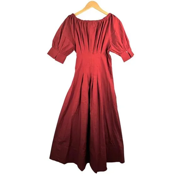 J.Crew Cinched-waist shirtdress‎ red milk maid preppy sz 6